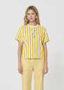 Tarastripe T-shirt yellow striped jersey Mimosa TARA JARMON CH