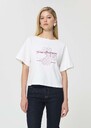 Taraclover T-shirt white embroidered cotton clover White TARA JARMON CH