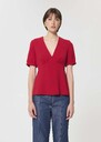 Top Tessa red in fluid crepe Cerise TARA JARMON CH