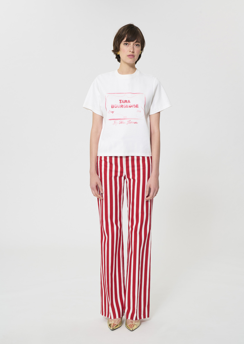 Tarabow T-shirt white printed cotton White TARA JARMON CH