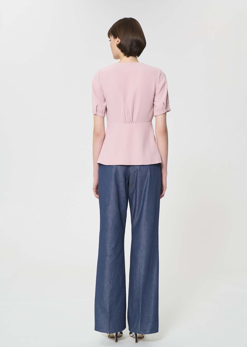 Top Tessa pale pink in fluid crepe Blush TARA JARMON CH