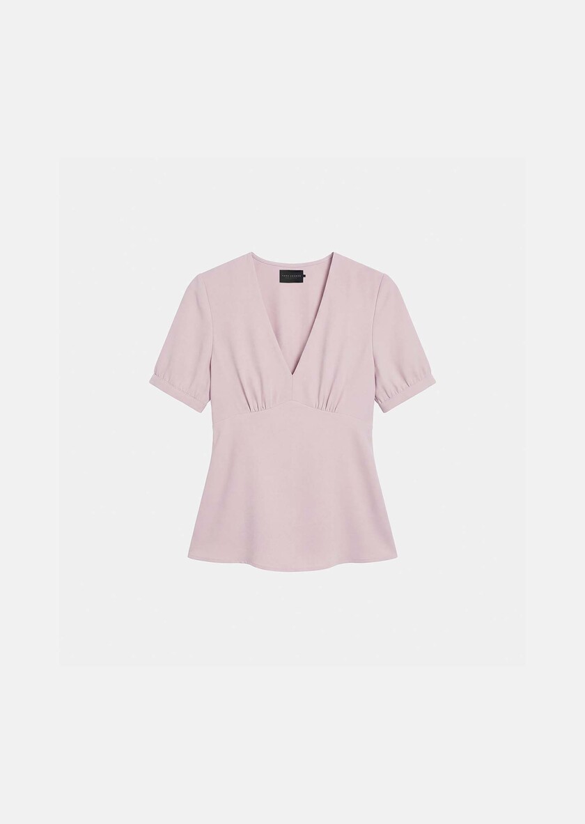 Top Tessa pale pink in fluid crepe Blush TARA JARMON CH