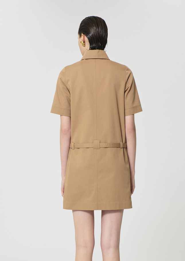 Rivy Dress beige cotton garbardine Miel TARA JARMON CH