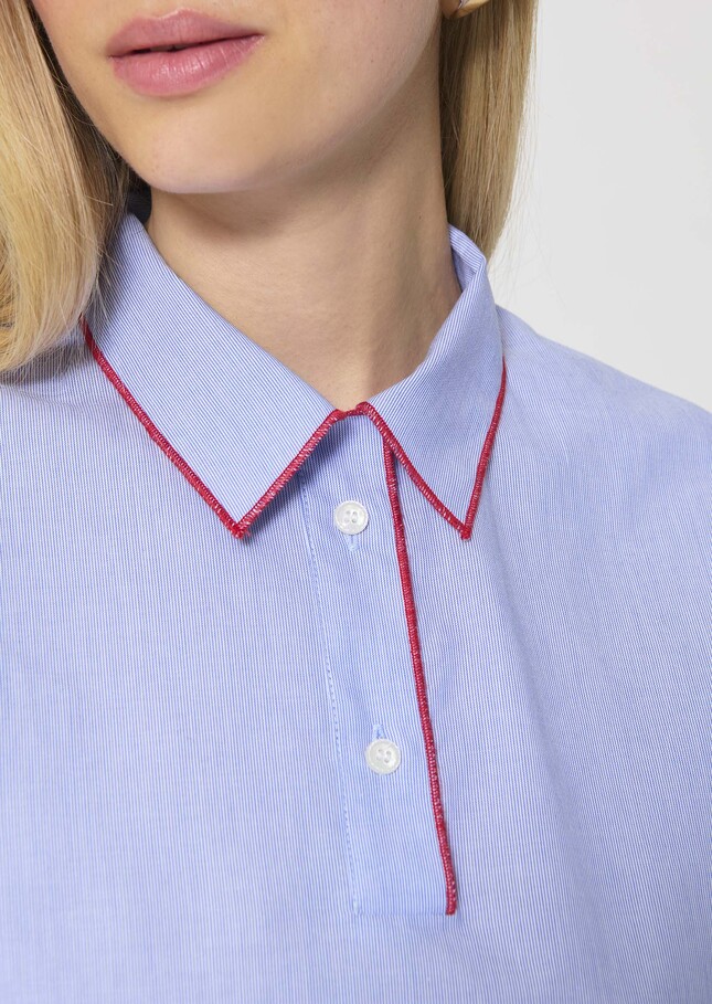 Top Tennis blue with thin cotton stripes Blue TARA JARMON CH