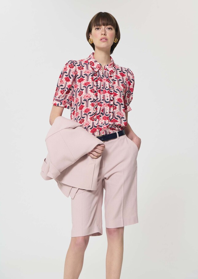Top Theodora pale pink retro print Blush TARA JARMON CH
