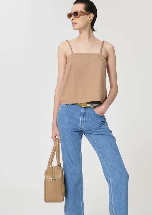 Top Tazzio beige poplin Miel TARA JARMON CH