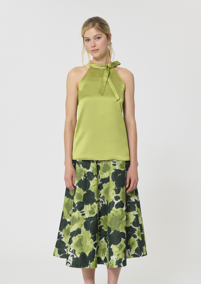 Top Tierri satin green Anis TARA JARMON CH