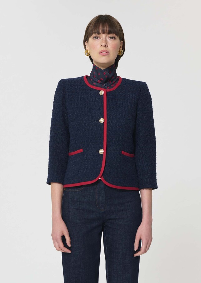Voeux Jacket midnight blue tweed Night TARA JARMON CH