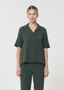 Top Tony dark green in fluid crepe Vert anglais TARA JARMON CH