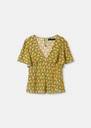 Top Tobias green printed leaves Pomme TARA JARMON CH
