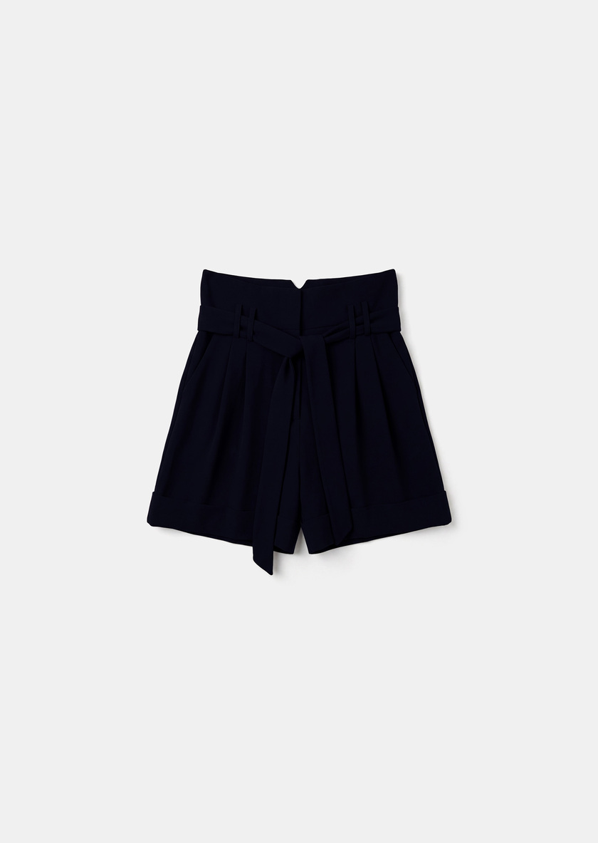 Short Shia midnight blue in fluid crepe Night TARA JARMON CH
