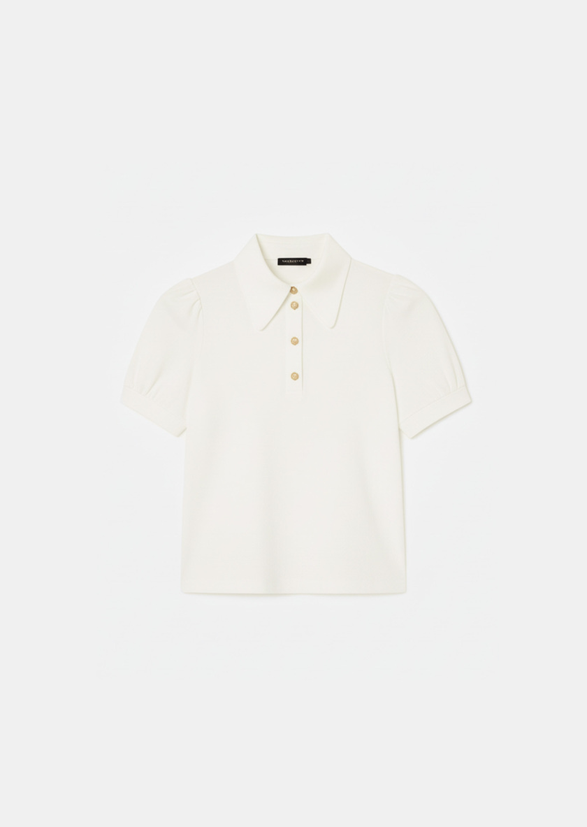 Top Tonino ecru in fluid crepe Off-white TARA JARMON CH
