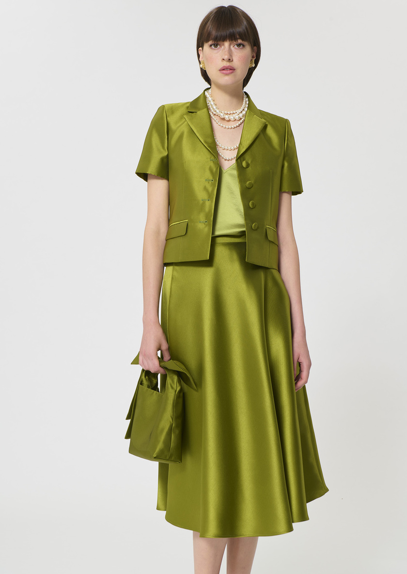 Victoire Jacket green duchess satin Anis TARA JARMON CH