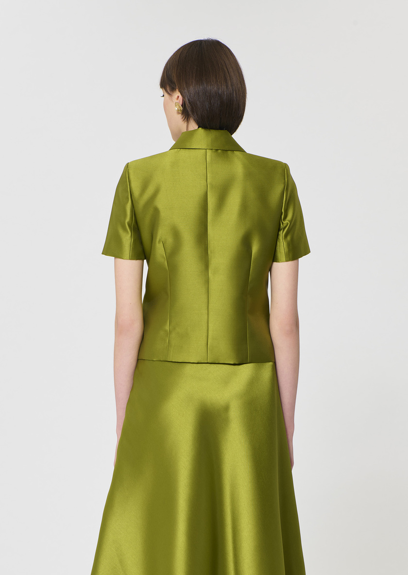 Victoire Jacket green duchess satin Anis TARA JARMON CH