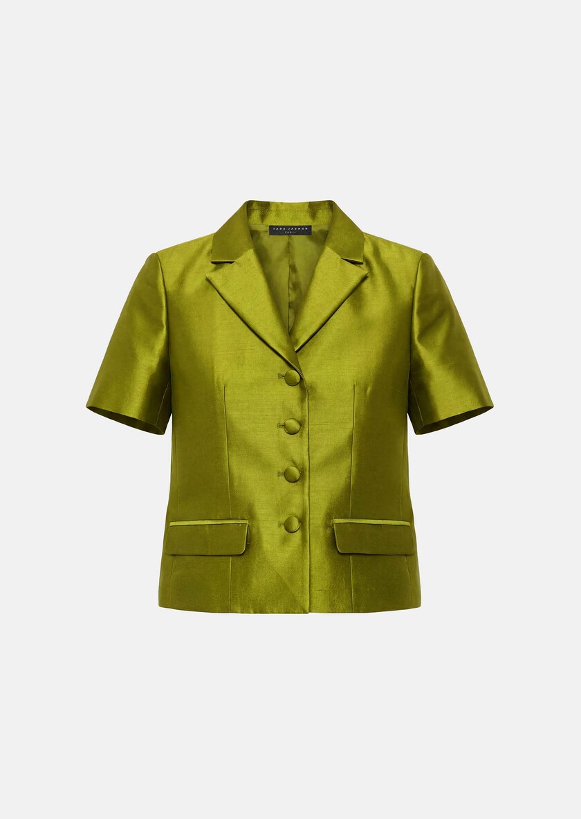 Victoire Jacket green duchess satin Anis TARA JARMON CH