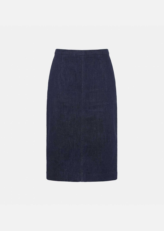 Jane Skirt midi in raw blue denim Brut TARA JARMON CH