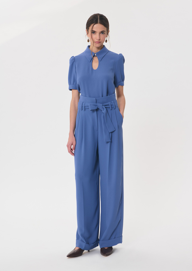 Pia Pants flowing blue belted Denim TARA JARMON CH