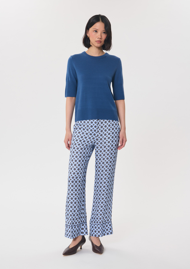 Paoline sweater blue short-sleeved Denim TARA JARMON CH