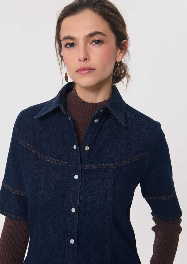 Ritchie dress raw buttoned denim Brut TARA JARMON CH