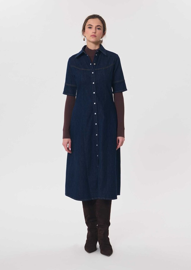 Ritchie dress raw buttoned denim Brut TARA JARMON CH