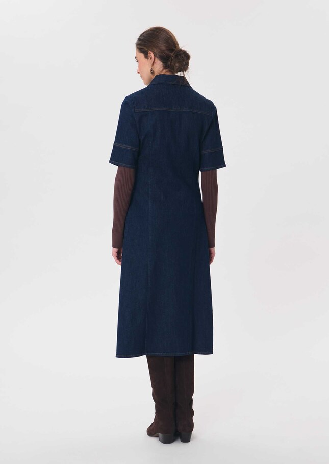 Ritchie dress raw buttoned denim Brut TARA JARMON CH
