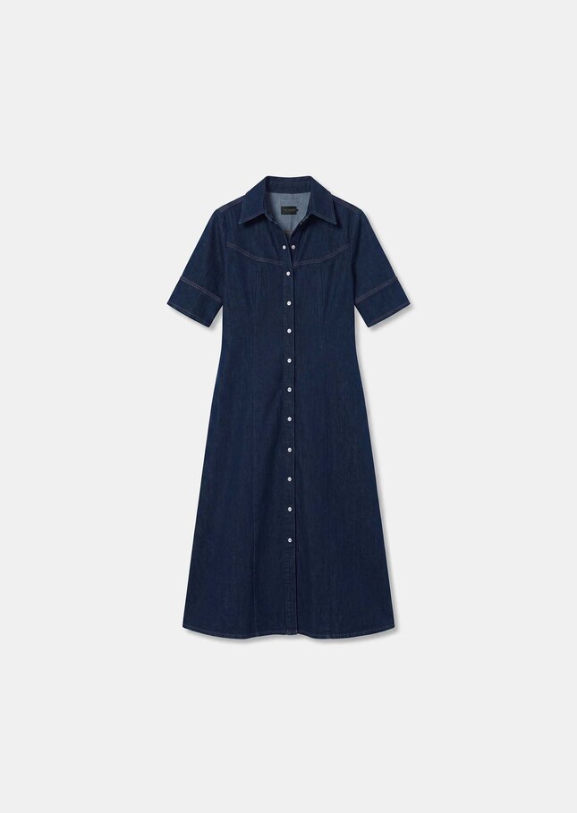Ritchie dress raw buttoned denim Brut TARA JARMON CH