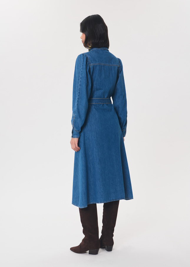 Rodeo Dress long blue denim dress with belt Denim TARA JARMON CH