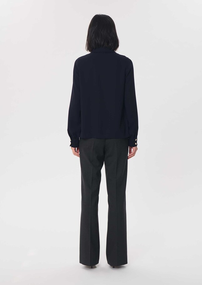 Top Tessy midnight blue with embroidered collar Night TARA JARMON CH