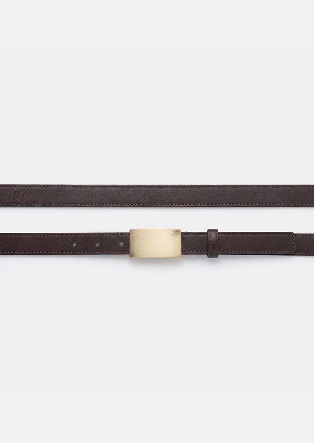 Lison Belt thin brown rectangular loop Tonka TARA JARMON CH