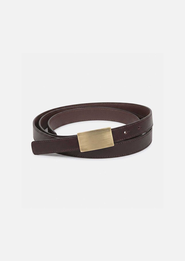 Lison Belt thin brown rectangular loop Tonka TARA JARMON CH