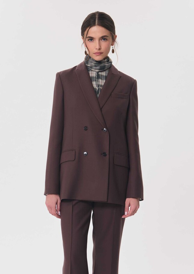 Vassili Jacket Double-breasted brown blazer Tonka TARA JARMON CH