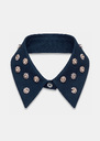 Antoinette detachable collar navy blue embroidered Night TARA JARMON CH