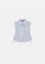 Alex Chest Protector blue striped shirt collar Blue TARA JARMON CH