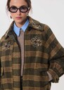 Bonnie Jacket short embroidered checkered pattern Khaki TARA JARMON CH