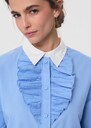 Clovis Shirt sky blue with a ruffled bib Blue TARA JARMON CH