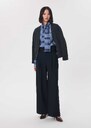 Christiane shirt blue checkered cravat Night TARA JARMON CH