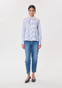 Carmen shirt sky blue and white striped White TARA JARMON CH