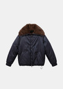 David down jacket navy blue with a high collar Night TARA JARMON CH