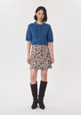 Jim Skirt short beige dress in brown floral jacquard Off-white TARA JARMON CH