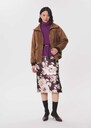 Jacob skirt fig-shaped pencil with beige floral print Fig TARA JARMON CH