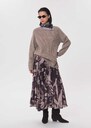 Johanna skirt midi flared fig-colored dress in flowing satin Fig TARA JARMON CH