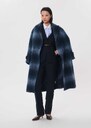 Marcelle coat long navy blue checkered Night TARA JARMON CH