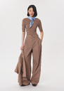 Polly sweater caramel ribbed short-sleeved Caramel TARA JARMON CH