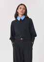 Polyn sweater heather grey balloon sleeves Gray grey TARA JARMON CH