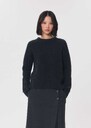 Fleece Sweater heather grey with a twisted turtleneck Gray grey TARA JARMON CH