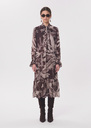 Rhita dress printed with ruffles Fig TARA JARMON CH