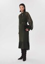 Romana dress long khaki dress with tie collar Khaki TARA JARMON CH
