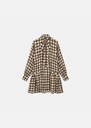 Raffaelys dress short caramel and ecru checkered pattern Off-white TARA JARMON CH