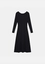 Roselene Knit Dress black flared mid-length dress with long sleeves Black TARA JARMON CH