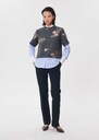 Top Thelma short anthracite dress with floral embroidery Grey TARA JARMON CH
